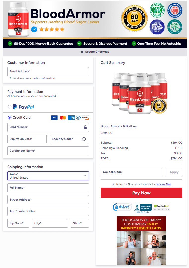 BloodArmor order form